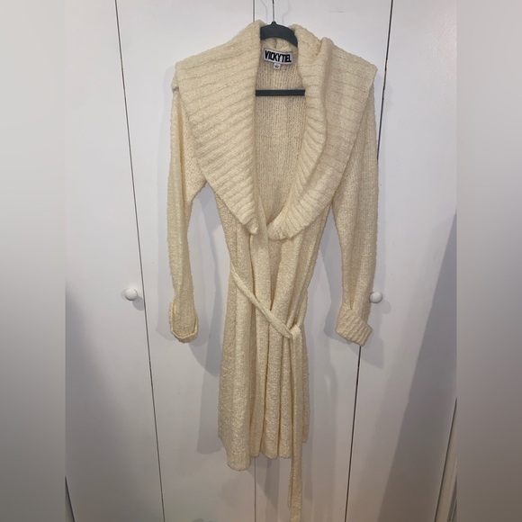 Vintage Vicky Tiel Wool Blend Cardigan midi size Large - Picture 1 of 5